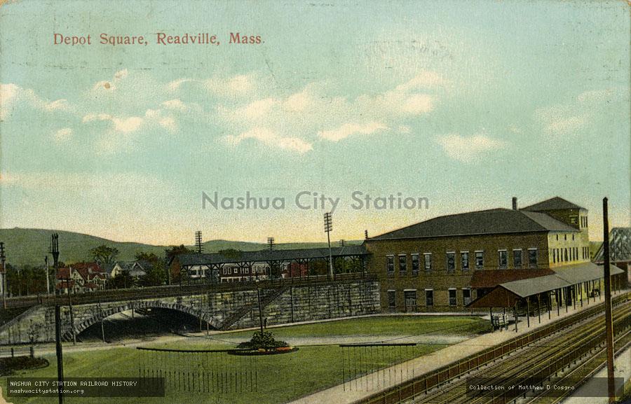 Postcard: Depot Square, Readville, Massachusetts